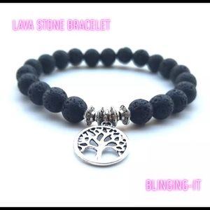 ⚡️3/$20⚡️Lava Stone Bracelet, Tree of Life Charm